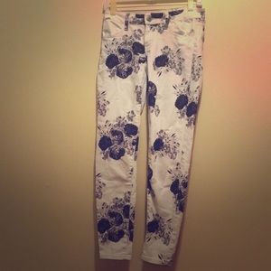 Floral skinny jeans